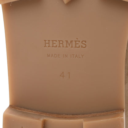 Hermes Suede Goatskin Womens Faubourg Loafers 41 Beige Argile 7 of 9