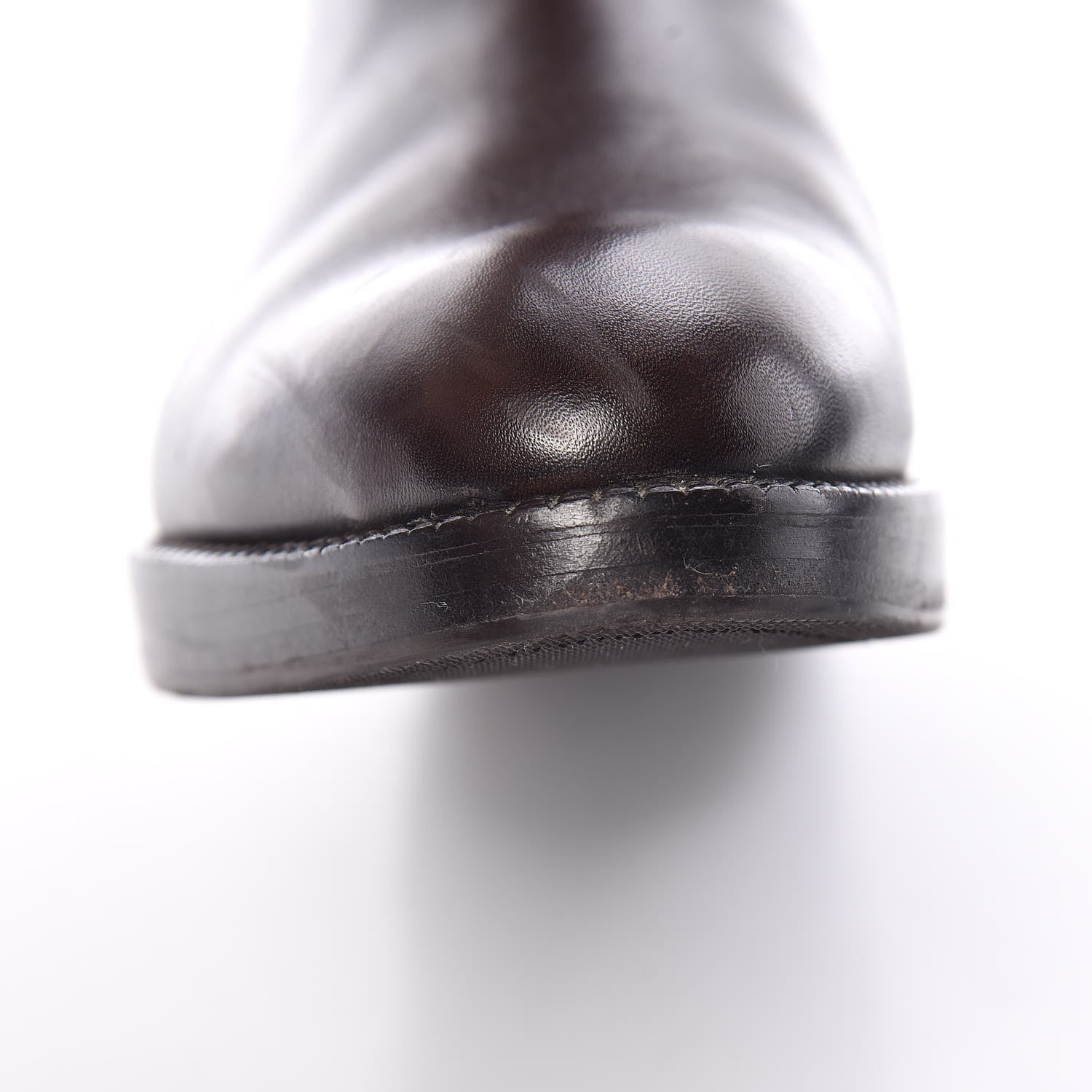 Louis Vuitton Calfskin Embossed Monogram Knee High Riding Boots 37 Brown 12 of 15