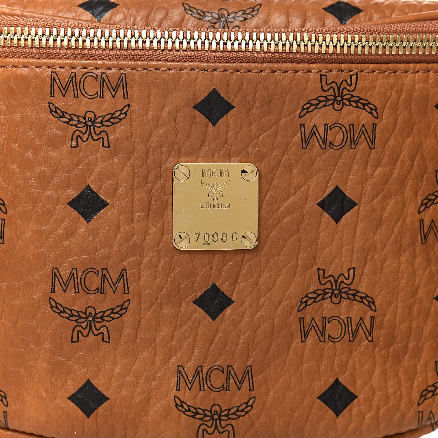 MCM Visetos Stark Belt Bag Cognac 8 of 8