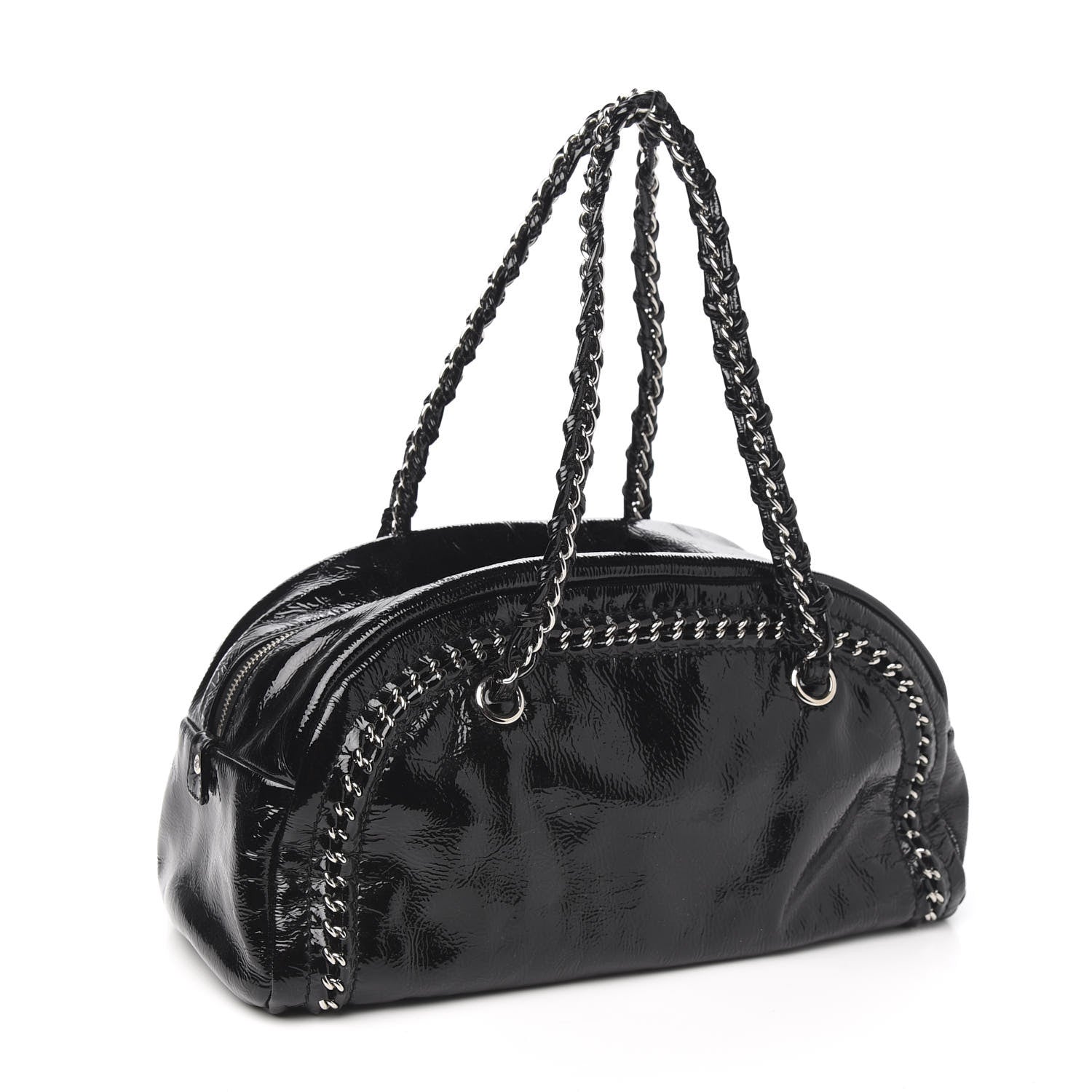 Chanel Patent Medium Luxe Ligne Bowler Black 2 of 7