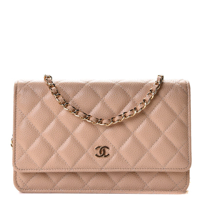 Chanel Caviar Quilted Wallet On Chain WOC Beige 1 of 6