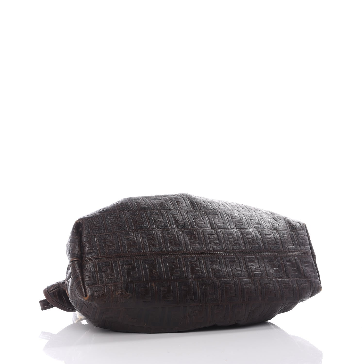 Fendi Vitello Bottalato FF Embossed Large Chef Shopper Tote Chocolate 3 of 11
