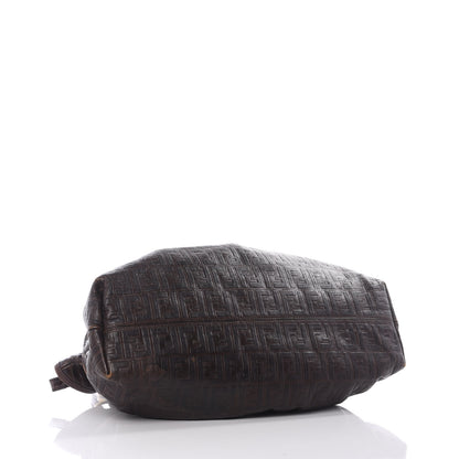 Fendi Vitello Bottalato FF Embossed Large Chef Shopper Tote Chocolate 3 of 11