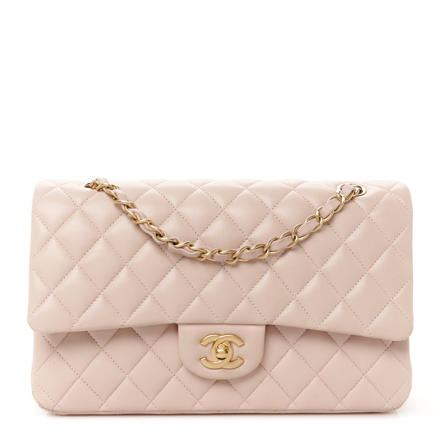 Chanel Lambskin Quilted Medium Double Flap Light Pink 1 of 12