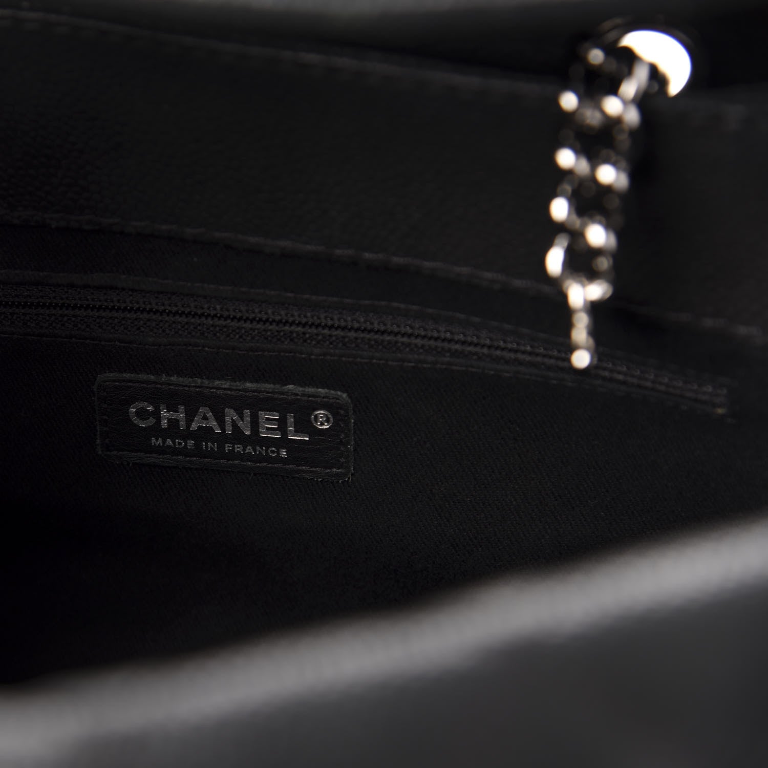 Chanel Iridescent Caviar Quilted Lady Pearly Tote Black 6 of 10
