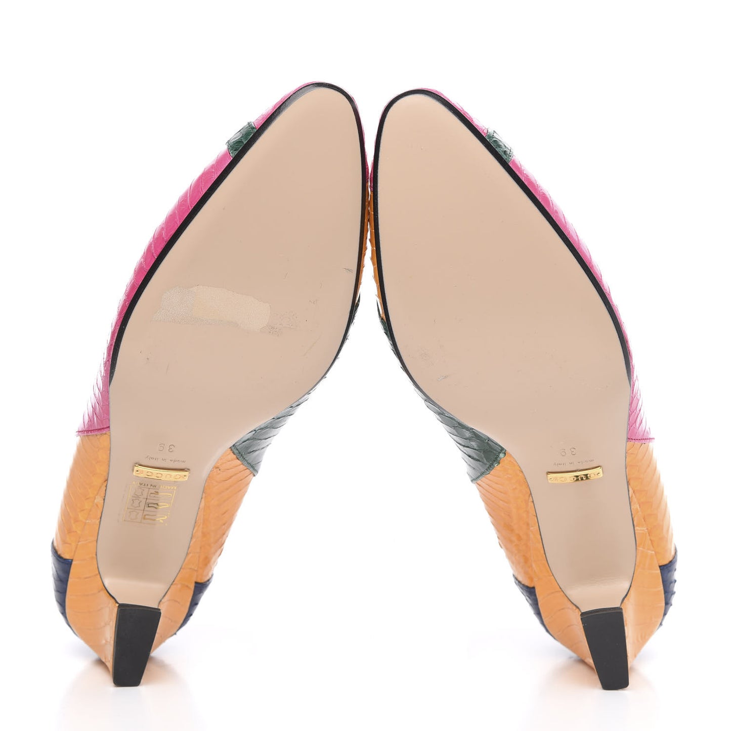 Snakeskin Crystal Double G Pumps 39 Multicolor