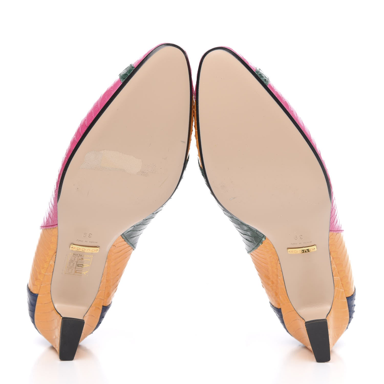 Gucci Snakeskin Crystal Double G Pumps 39 Multicolor 5 of 9