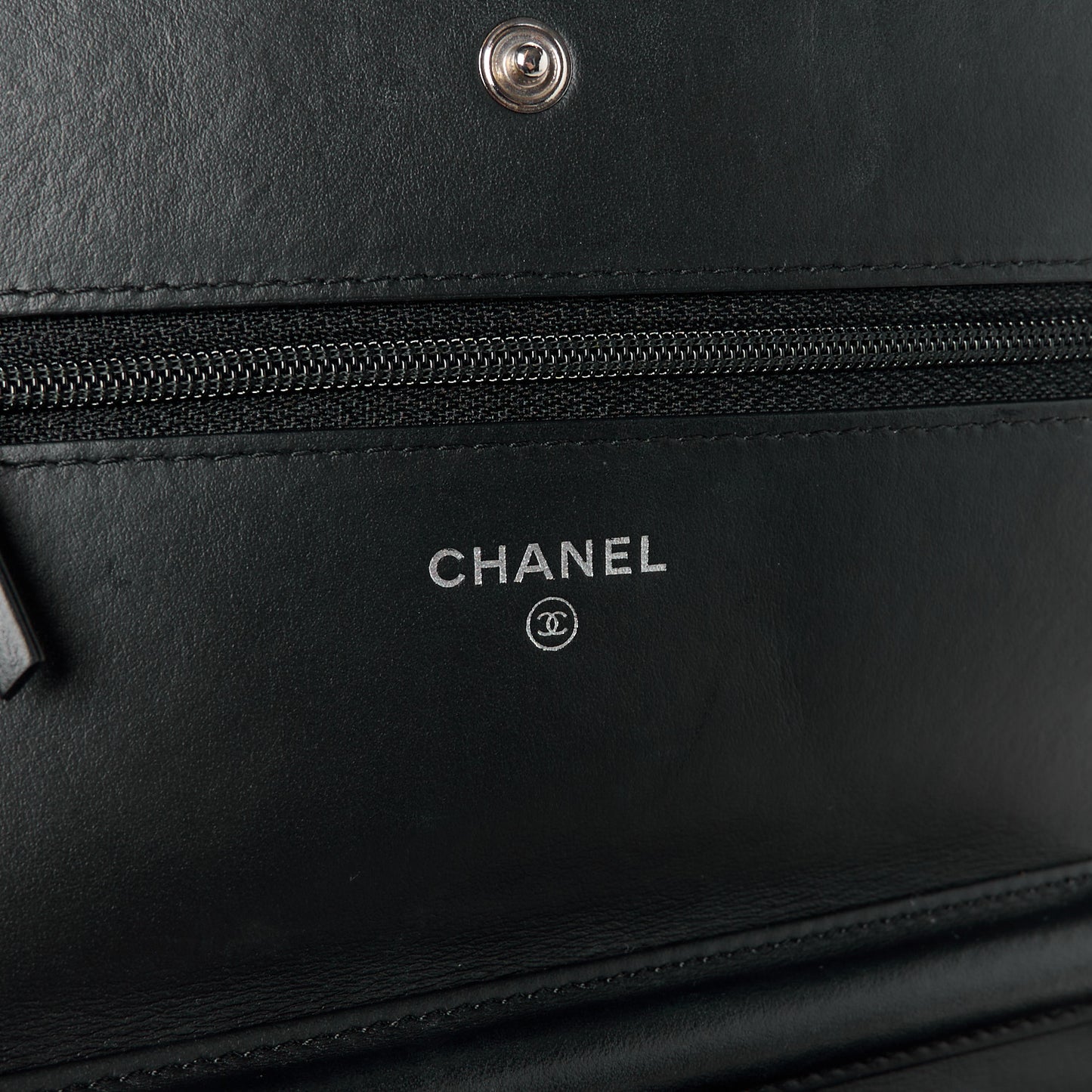 Calfskin Quilted Boy Wallet On Chain WOC Black