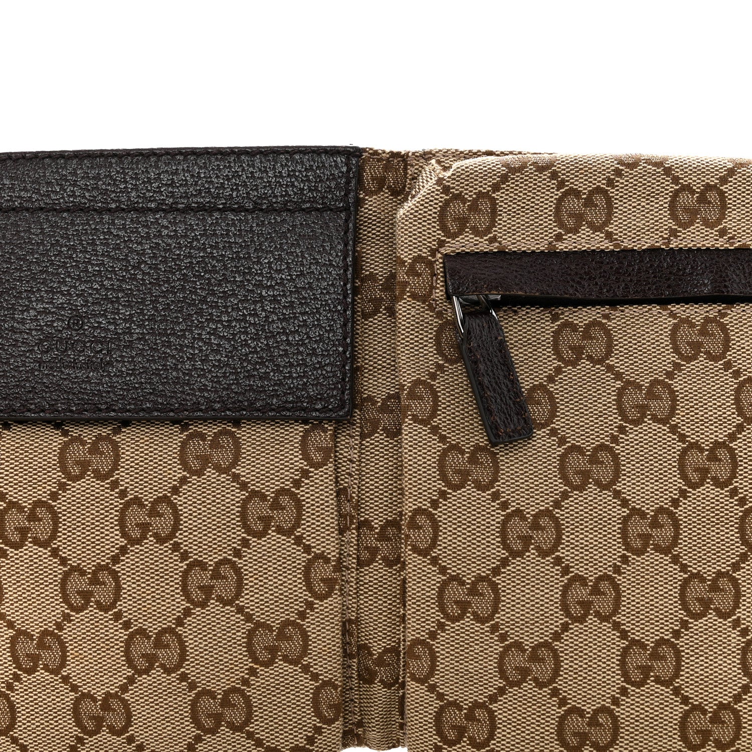 Gucci GG Monogram Double Pocket Belt Bag Dark Brown 8 of 13