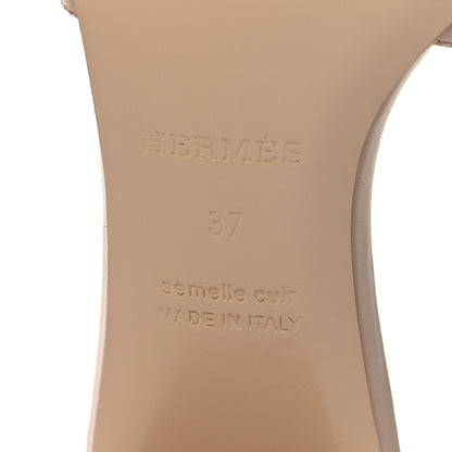 Hermes Calfskin Oasis Sandals 37 Beige Nude 7 of 9