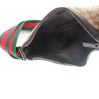 Gucci Monogram Web Medium Half Moon Hobo Dark Brown 5 of 7