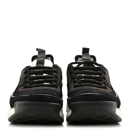 Chanel Fabric Suede CC Sneakers 40 Black Dark Grey 3 of 12