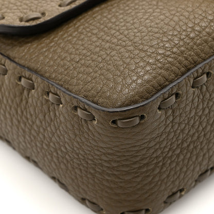Fendi Cuoio Roma Sellerissima Nappa Sintetica Tape Stitch Mini Baguette Argento 10 of 11