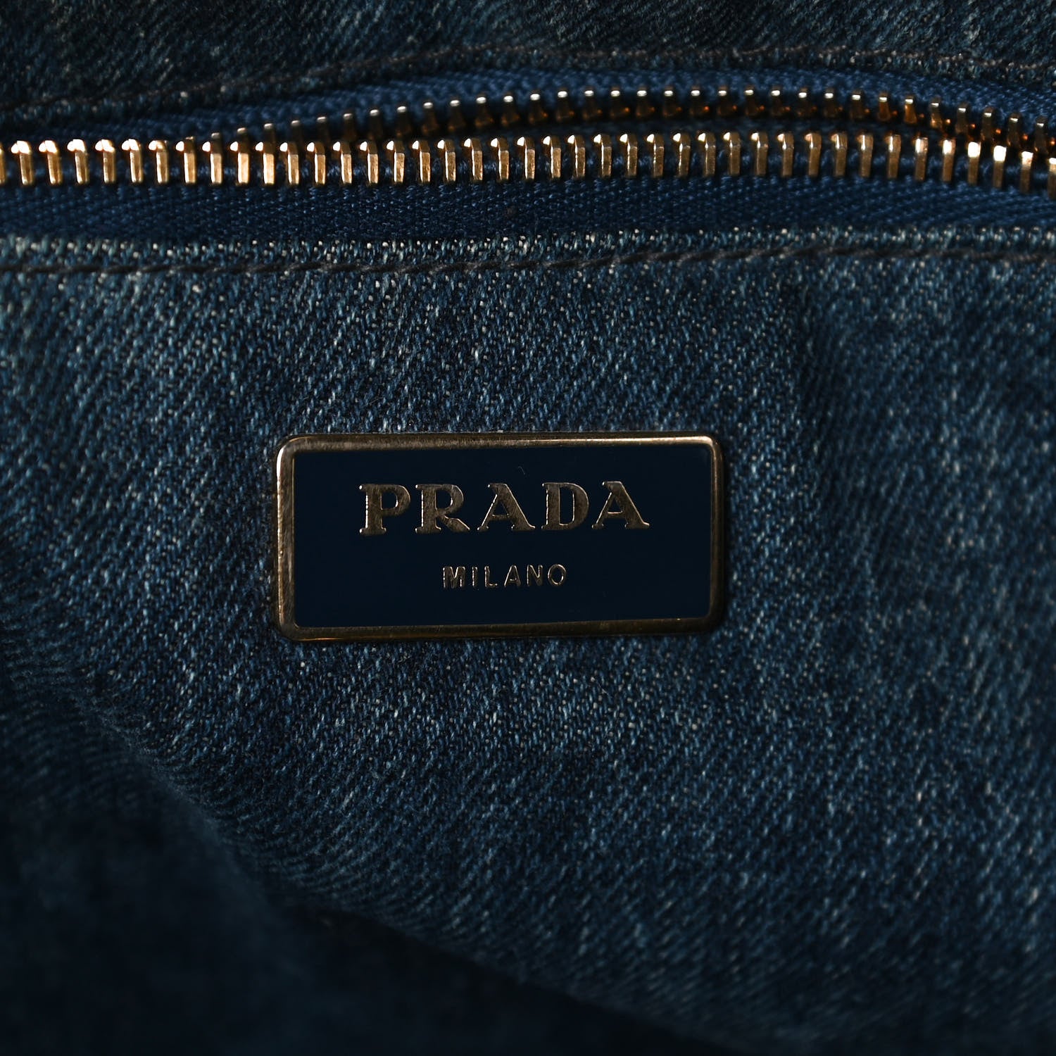 Prada Denim Logo Tote Avio 6 of 12