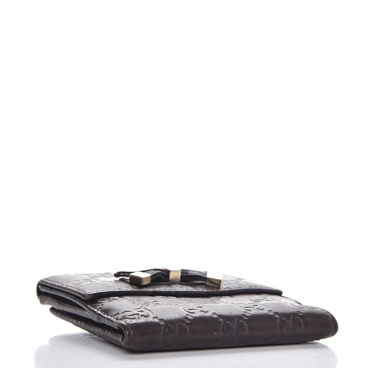 Guccissima Princy French Flap Wallet Chocolate Brown