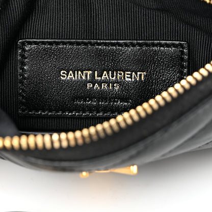 Saint Laurent Calfskin Matelasse Monogram Key Pouch Black 6 of 8