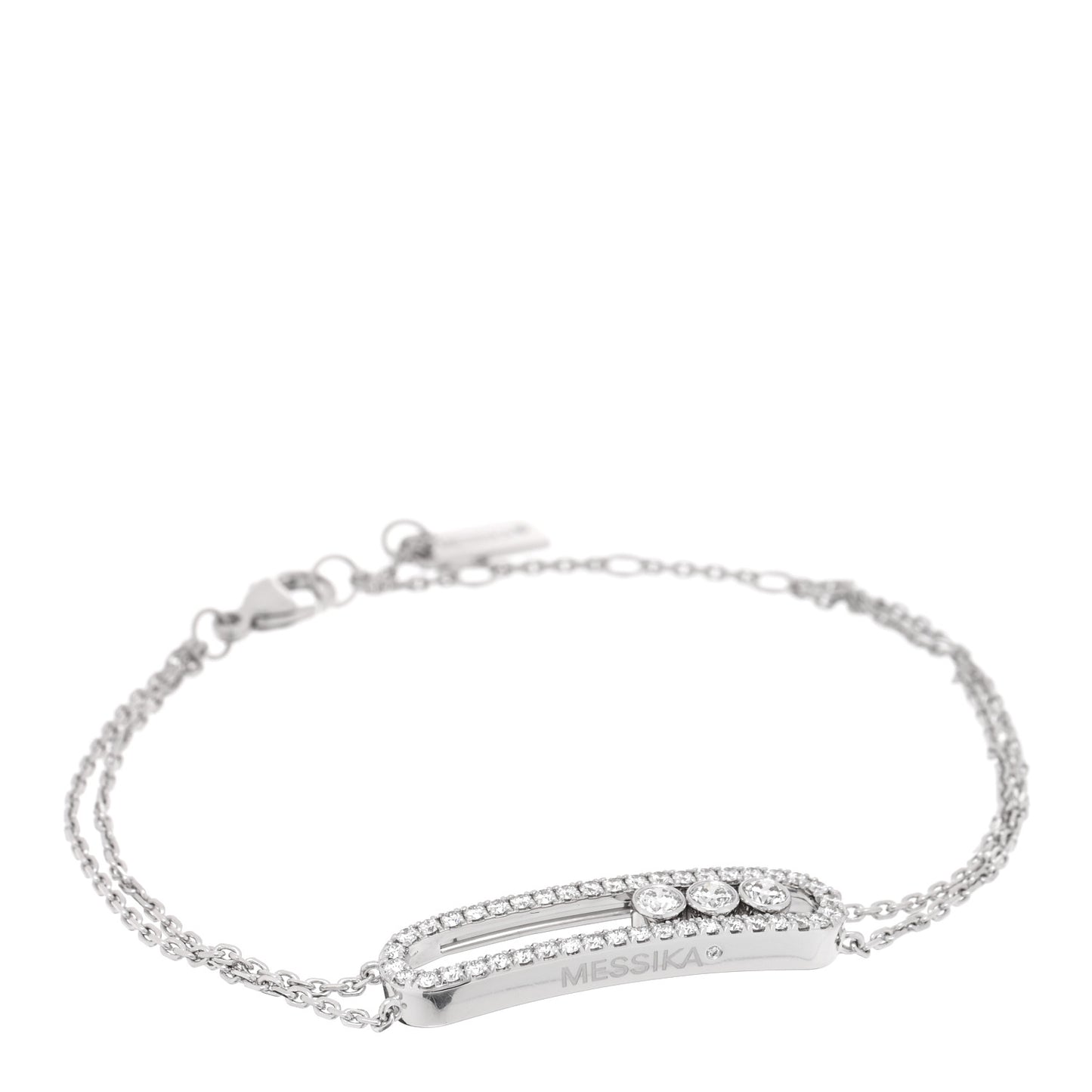 18K White Gold Diamond Move Classique Pave Bracelet