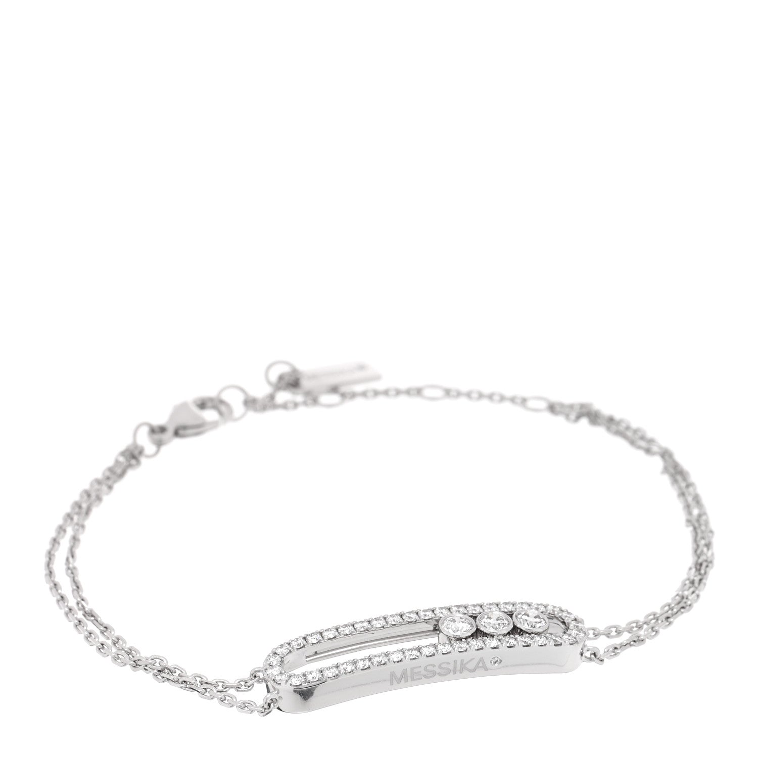 Messika 18K White Gold Diamond Move Classique Pave Bracelet 1 of 4