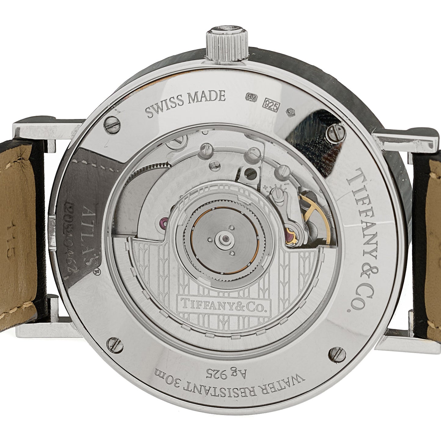 Sterling Silver Calfskin 39mm Atlas Automatic Watch