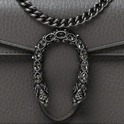 Gucci Dollar Calfskin Crystal Super Mini Dionysus Shoulder Bag Dusty Grey Black Diamond 7 of 9