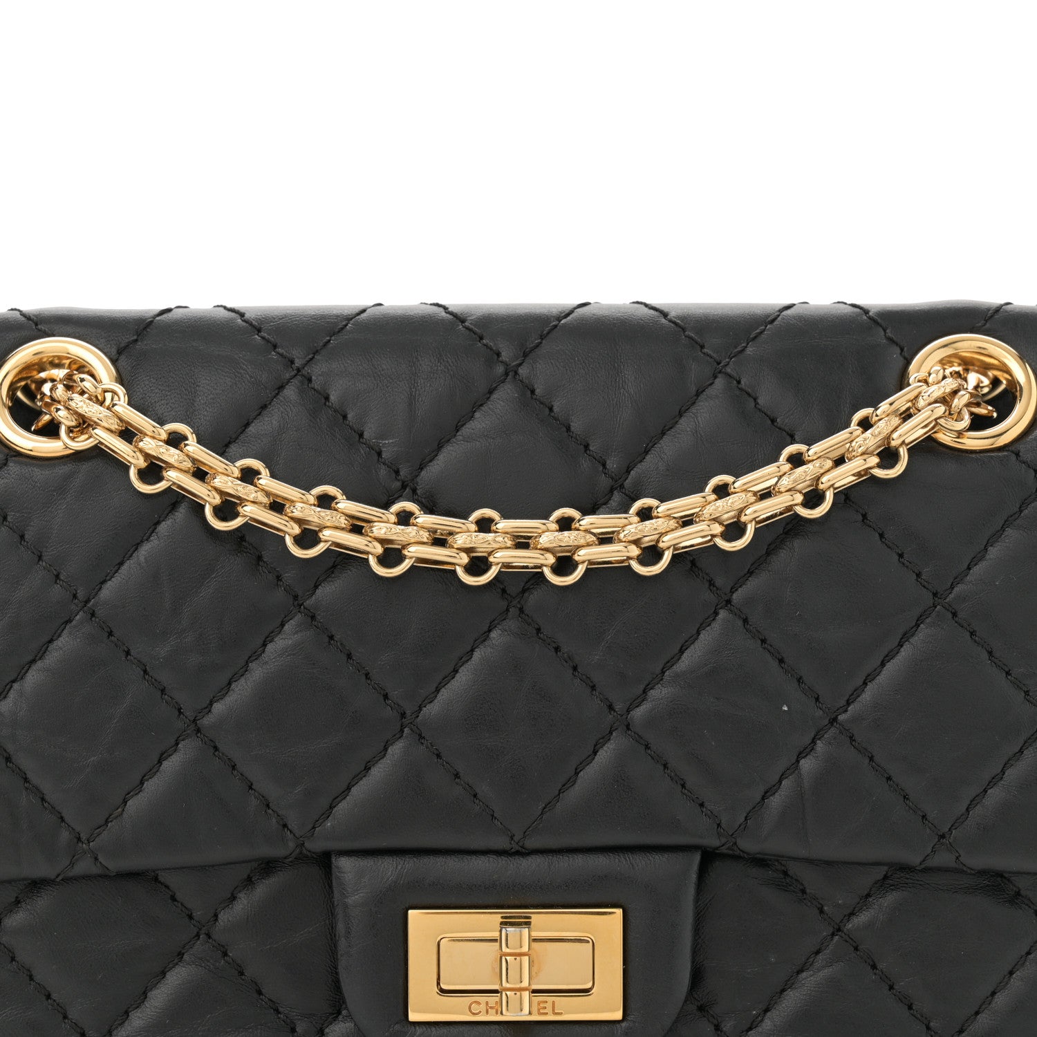 Chanel Aged Calfskin Quilted 2.55 Reissue Mini Flap Black 8 of 11