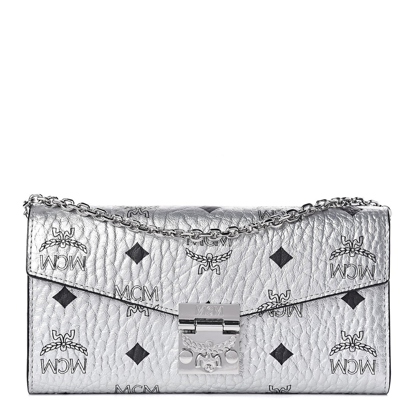 Metallic Visetos Patricia Wallet On Chain Silver