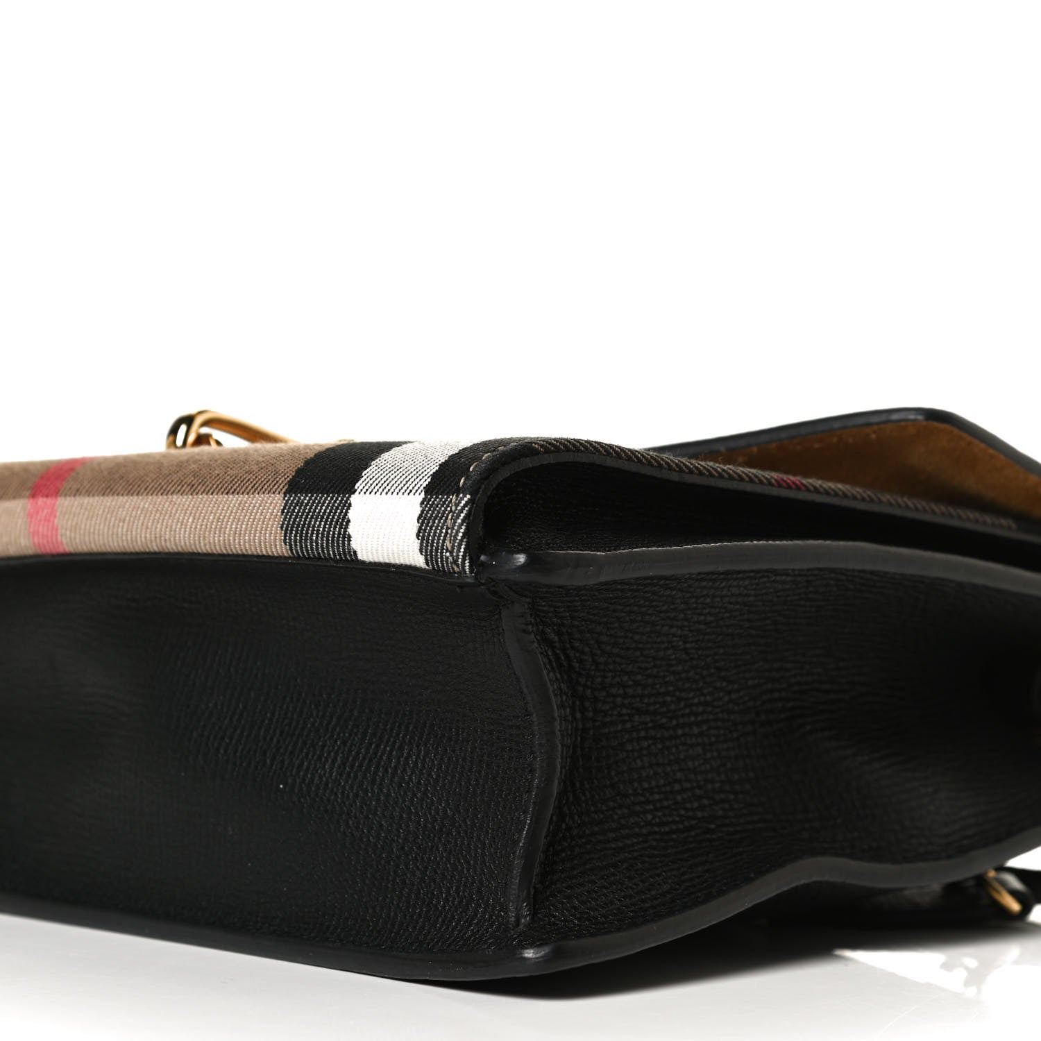 Burberry Derby Calfskin House Check Small Macken Crossbody Bag Black 10 of 12