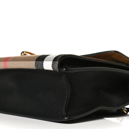 Burberry Derby Calfskin House Check Small Macken Crossbody Bag Black 10 of 12
