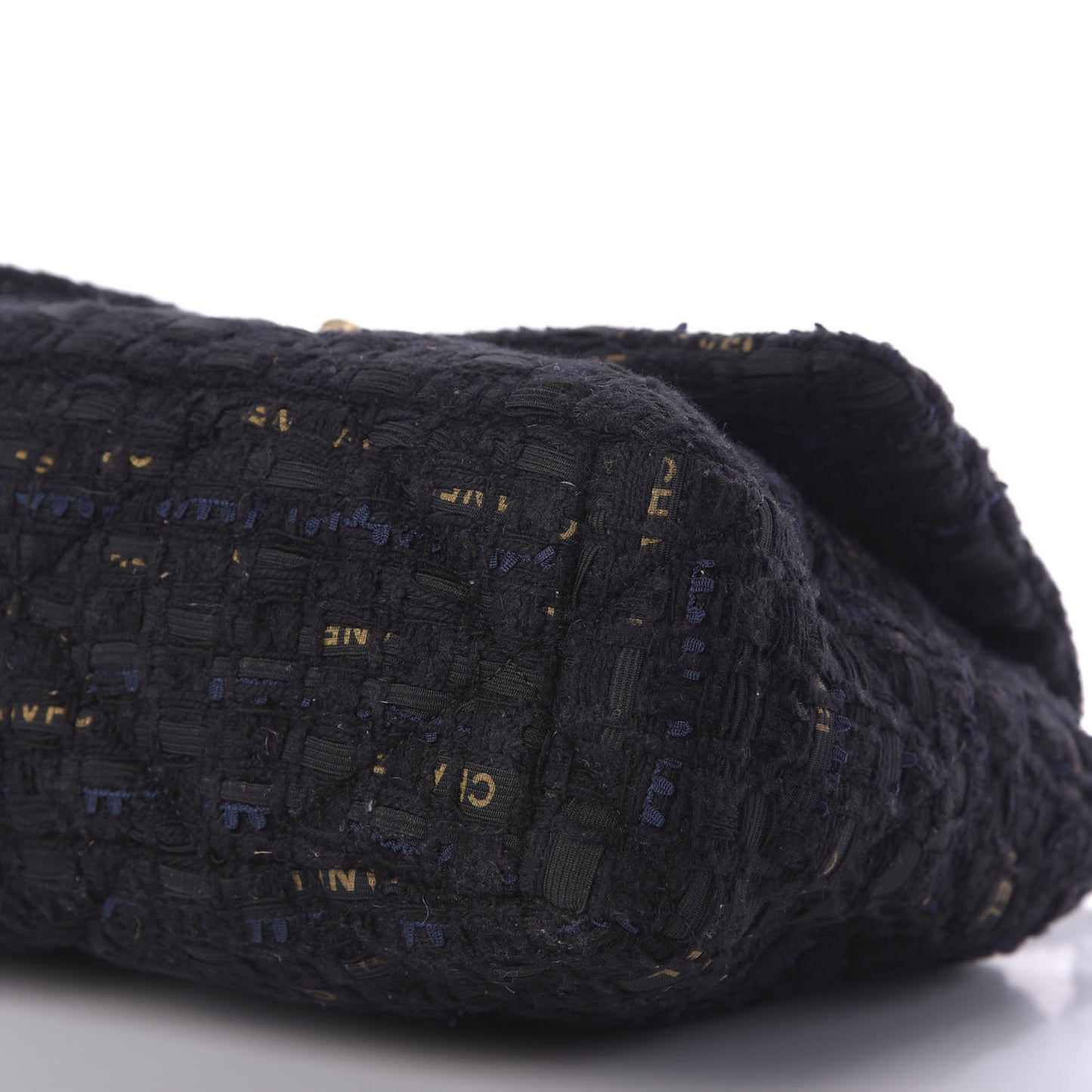 Tweed Quilted Large Chanel 19 Flap Black Navy Gold
