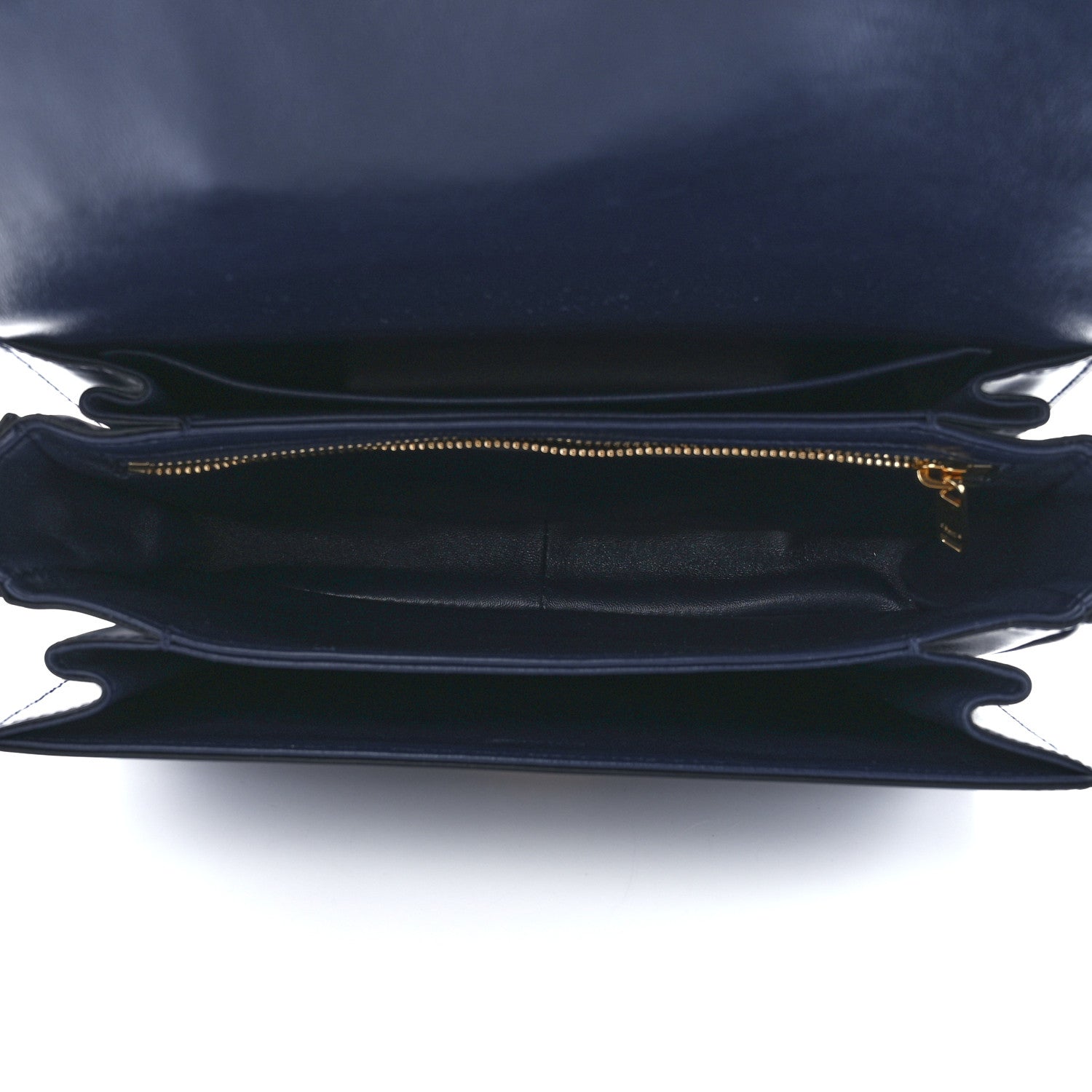 Celine Shiny Calfskin Medium Triomphe Navy Blue 5 of 12
