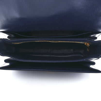 Celine Shiny Calfskin Medium Triomphe Navy Blue 5 of 12