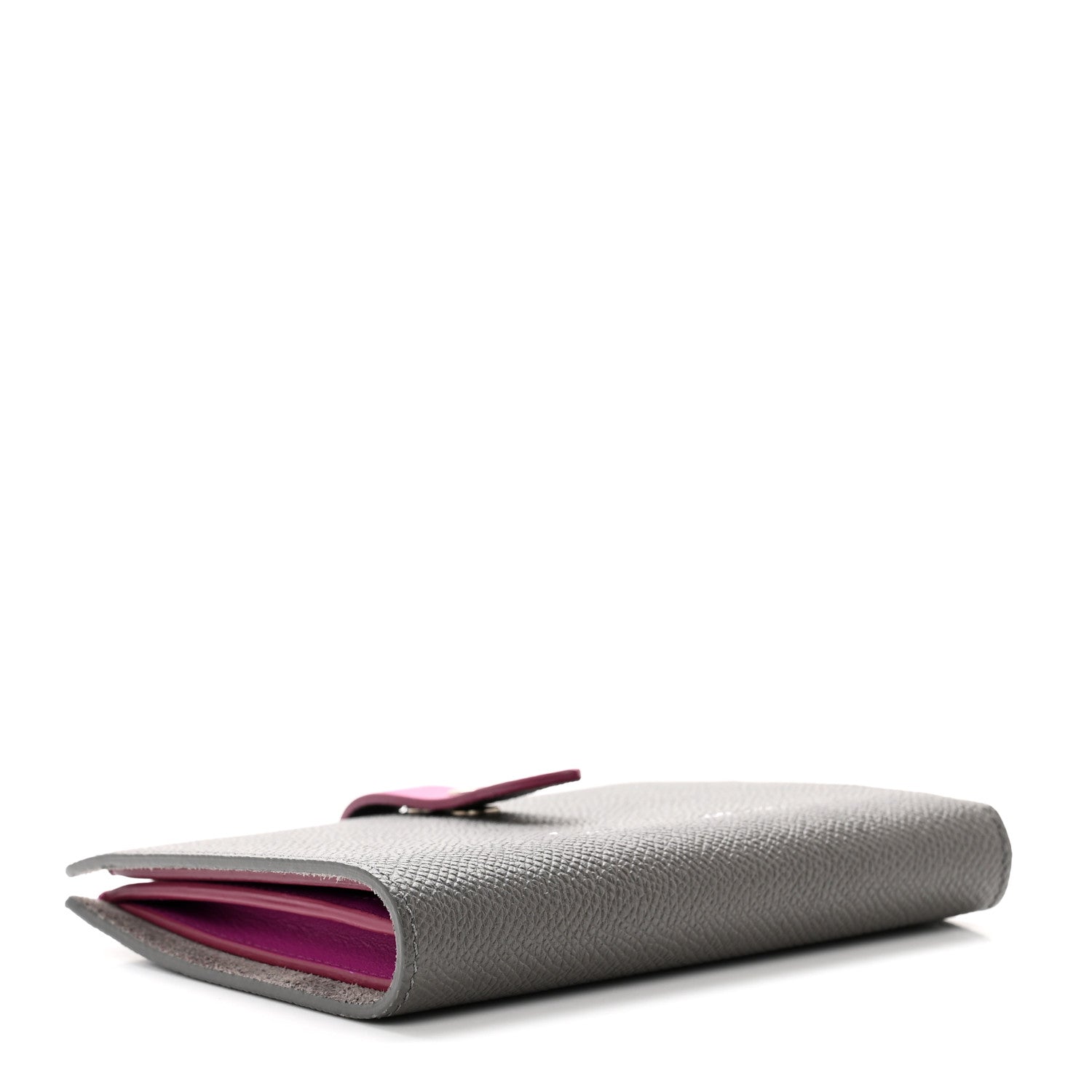 Celine Grained Calfskin Medium Multifunction Strap Wallet Grey Magenta 4 of 6