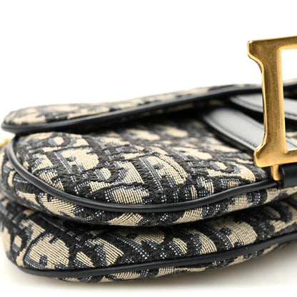 Christian Dior Oblique Mini Saddle Bag Blue 8 of 9