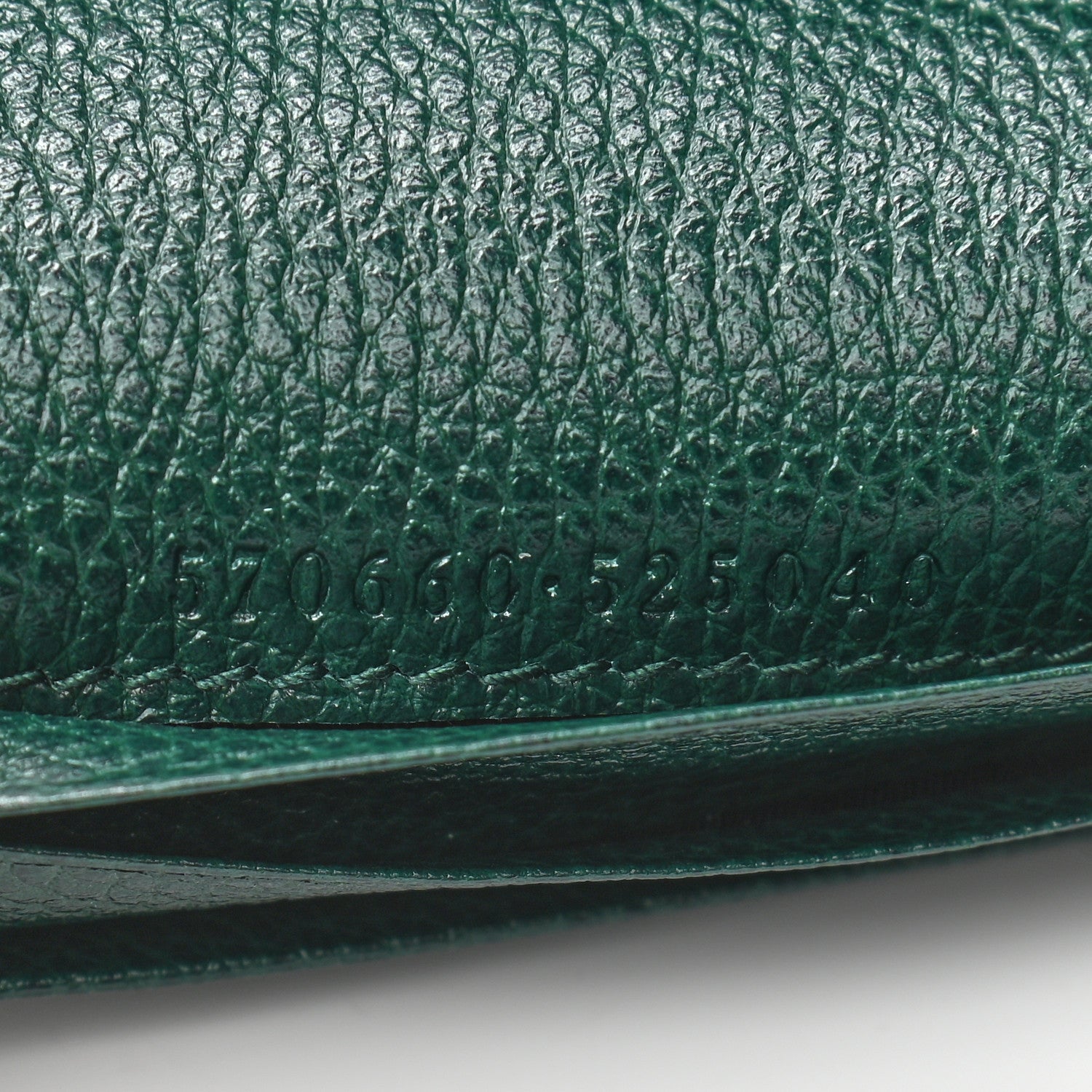 Gucci Grainy Calfskin Zumi Chain Card Case Wallet Vintage Green 8 of 8