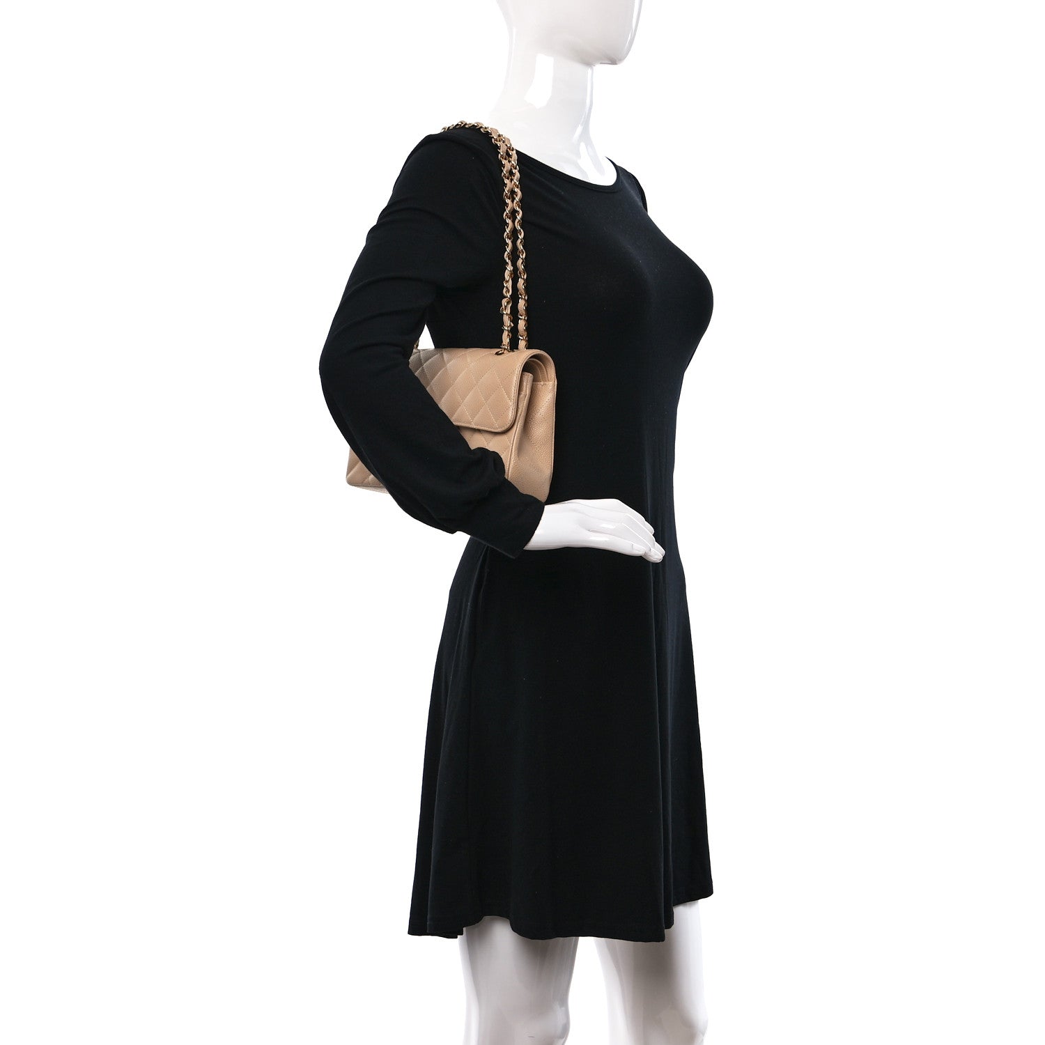 Chanel Caviar Quilted Small Double Flap Beige 2 of 13