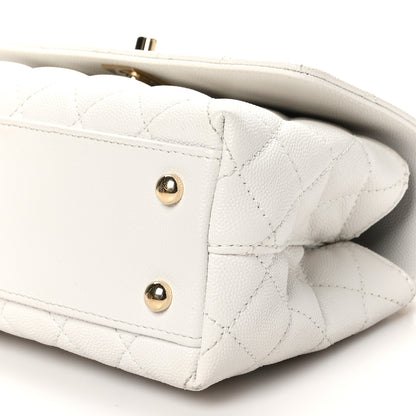 Chanel Caviar Quilted Mini Coco Handle Flap White 10 of 10