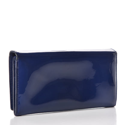 Saint Laurent Patent Belle De Jour Flap Wallet Blue 3 of 11