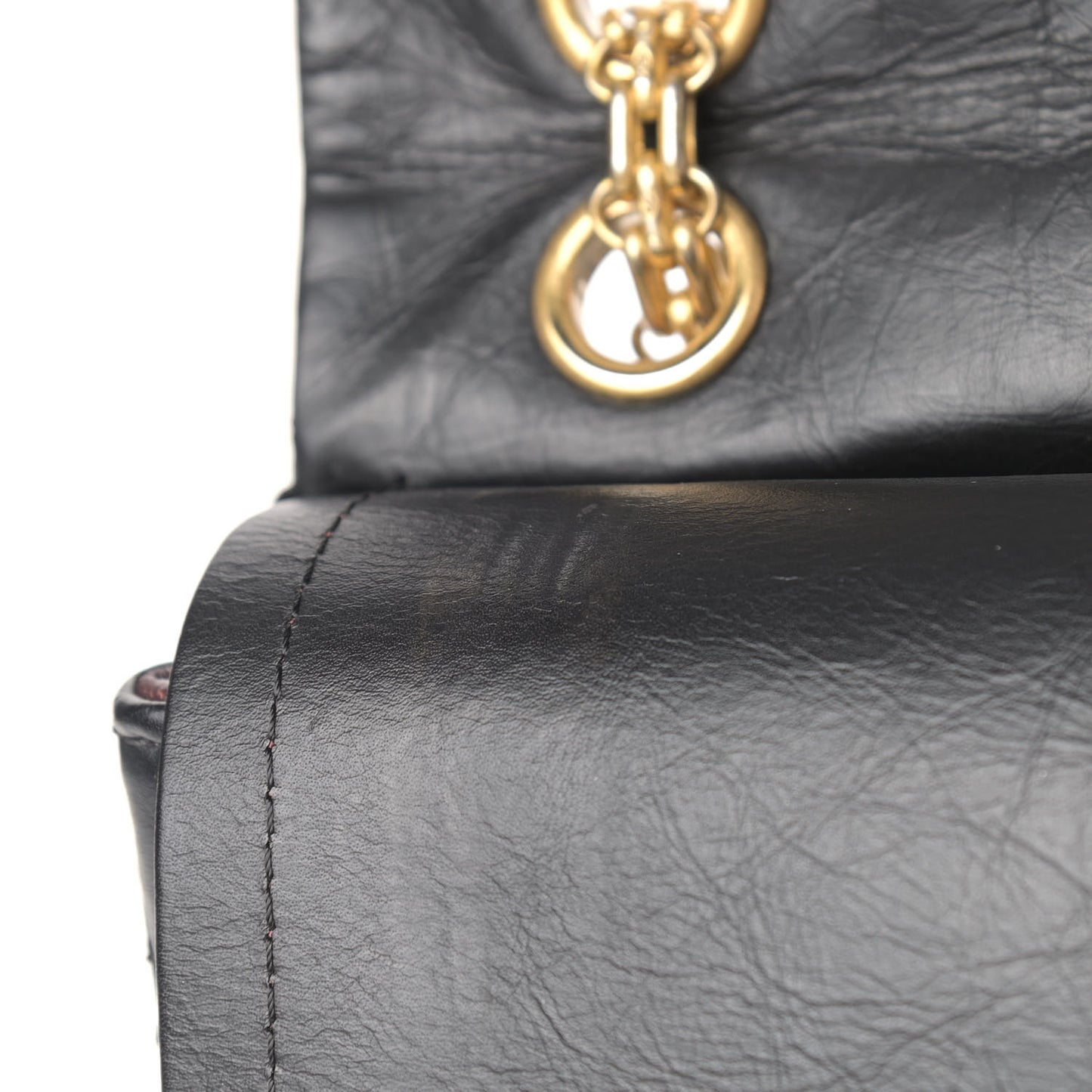 Aged Calfskin Quilted 2.55 Reissue 227 Flap Black