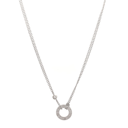 Cartier 18K White Gold 2 Diamond LOVE Necklace 1 of 5