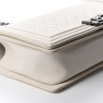Chanel Caviar Quilted New Medium Boy Flap White 6 of 13