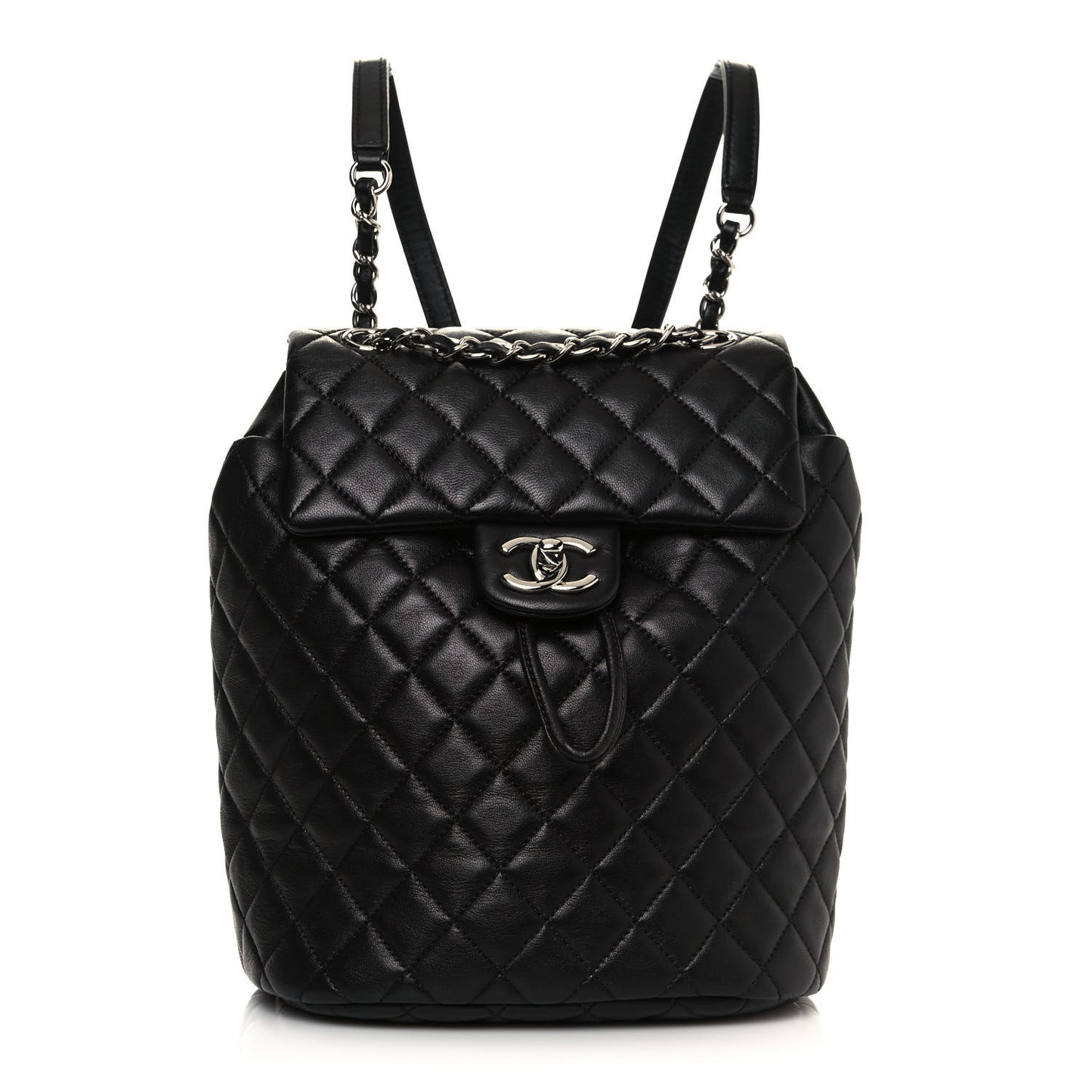Lambskin Quilted Small Urban Spirit Backpack Black