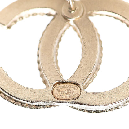 Chanel Crystal CC Earrings Gold 4 of 5