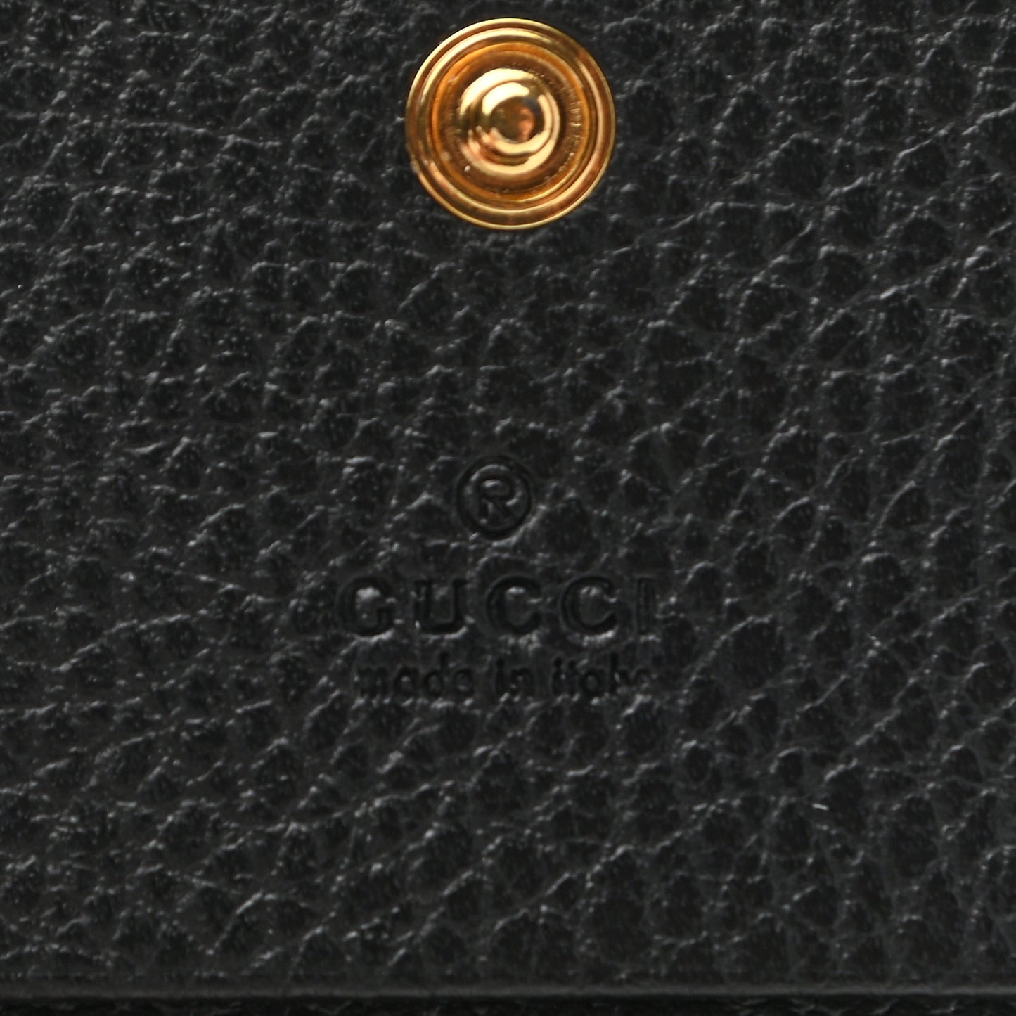 Pebbled Calfskin GG Marmont Card Case Black
