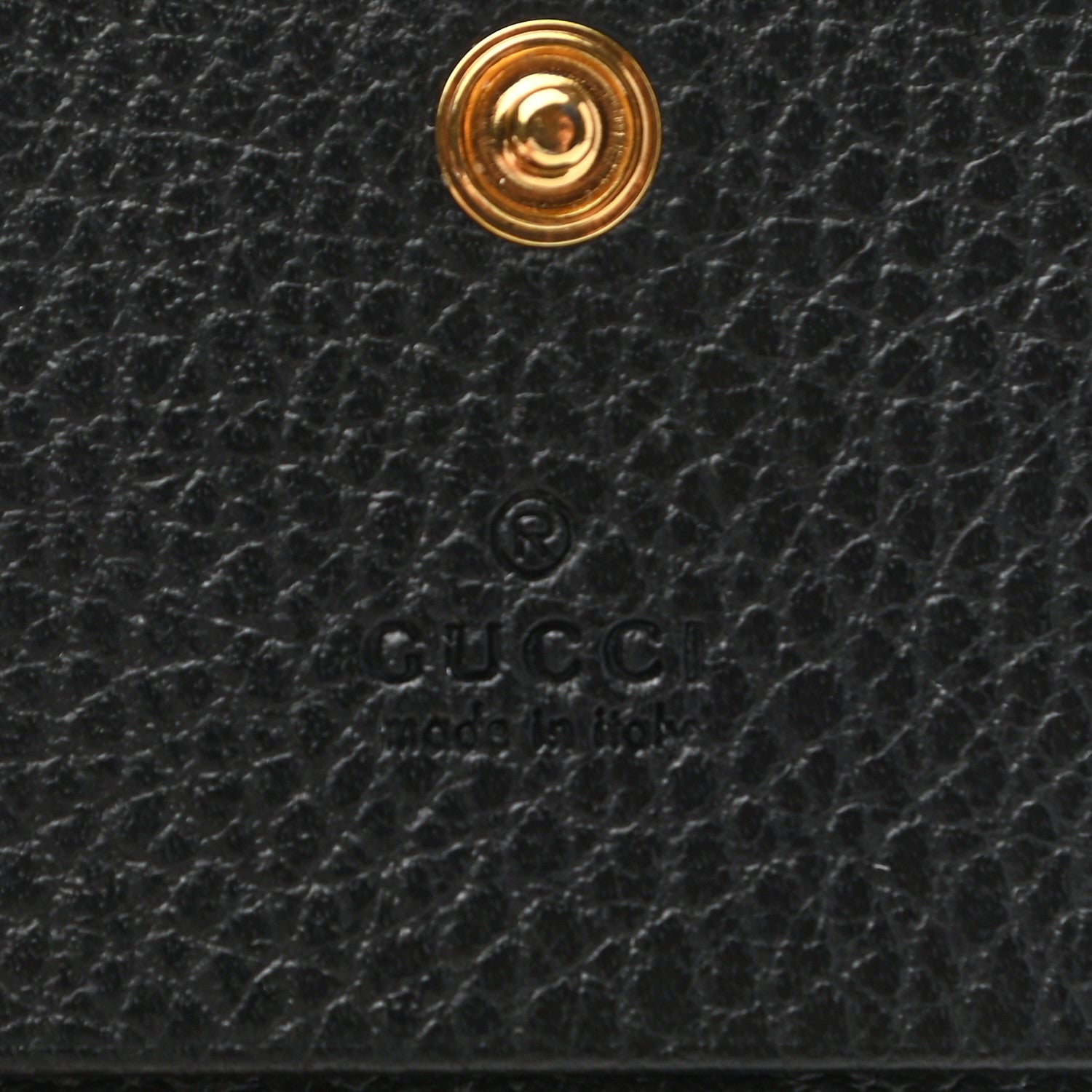 Gucci Pebbled Calfskin GG Marmont Card Case Black 6 of 8