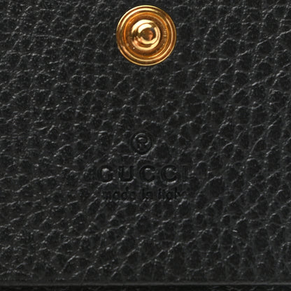 Gucci Pebbled Calfskin GG Marmont Card Case Black 6 of 8