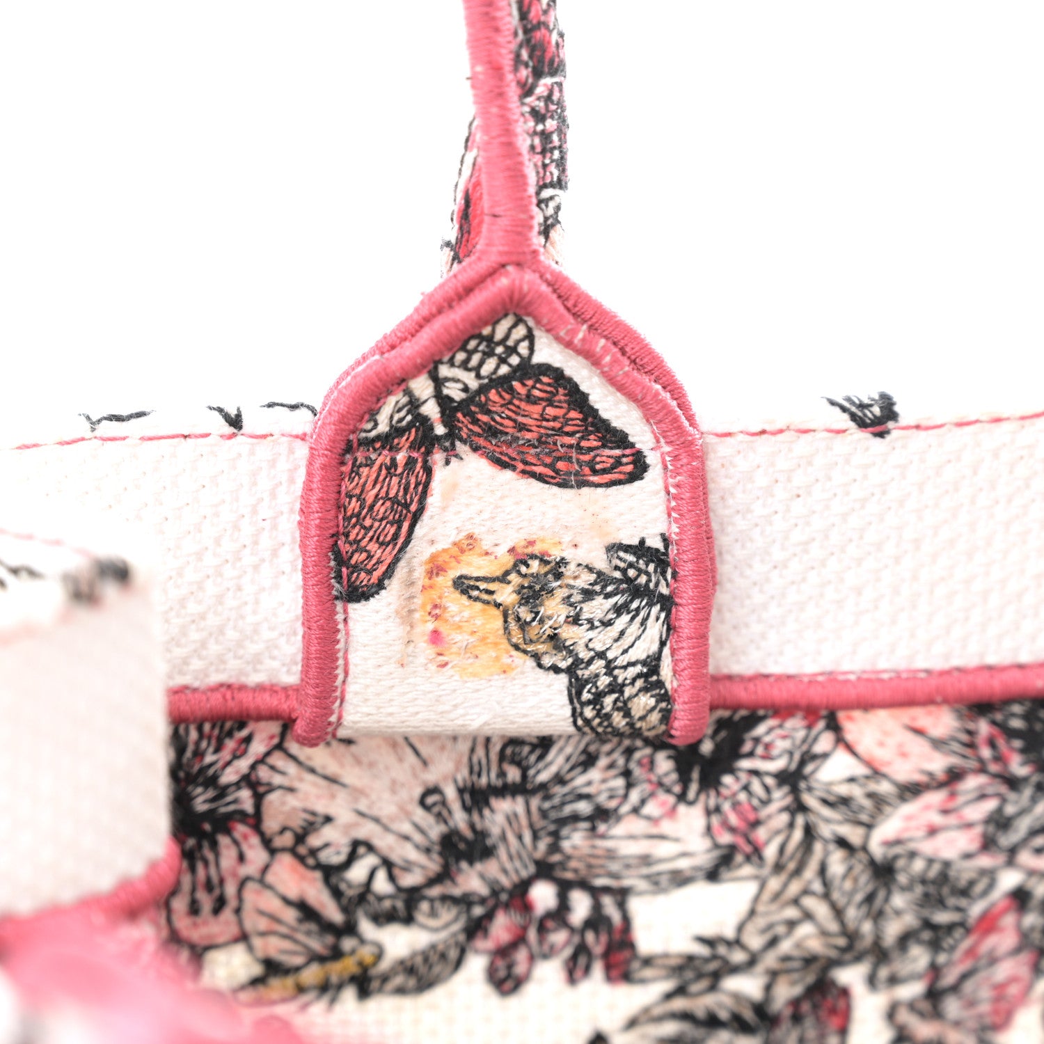 Christian Dior Canvas Embroidered Medium Butterfly Print Book Tote Multicolor 13 of 14