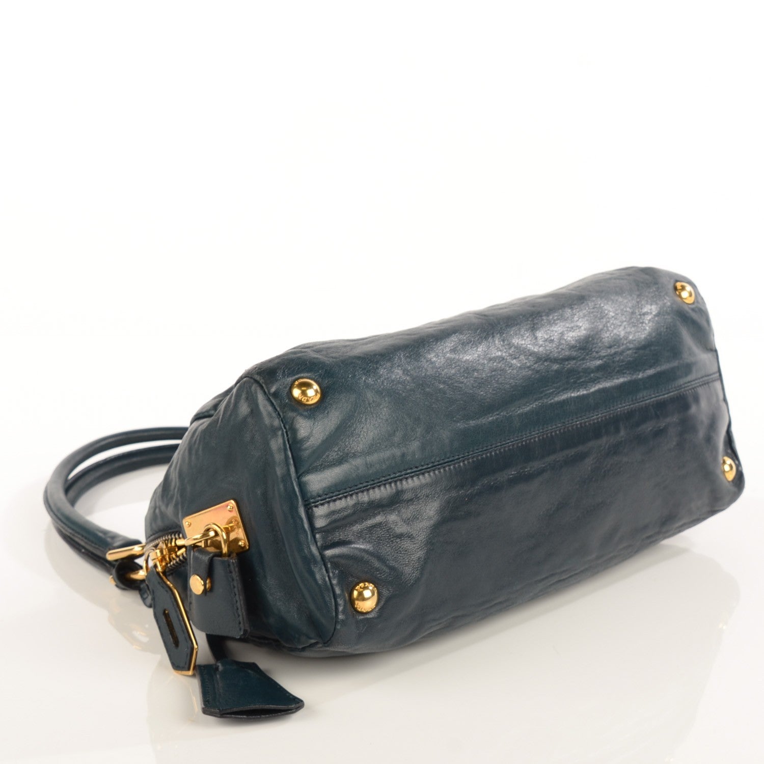 Prada Nappa Antique Shoulder Bag Denim 4 of 10