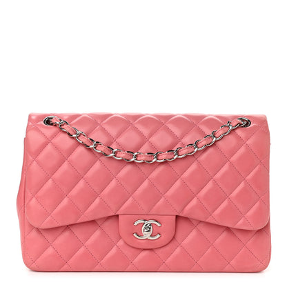 Chanel Lambskin Quilted Jumbo Double Flap Pink 1 of 15