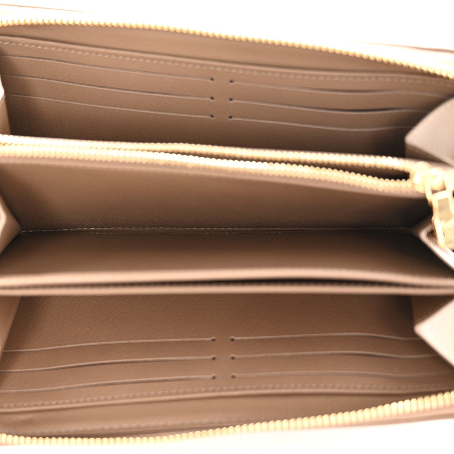Louis Vuitton Lambskin Embossed Monogram Coussin Zippy Wallet Taupe 5 of 7