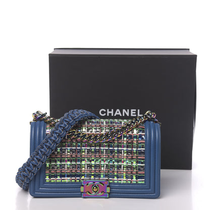 Chanel PVC Thread Woven Medium Boy Flap Dark Blue 11 of 11